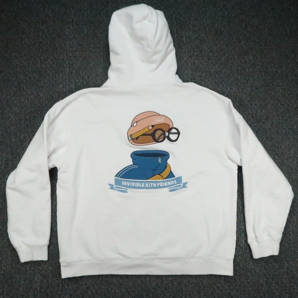 Kith Other - Kith Hoodie Mens XXL White Invisible Friends Graphic Pullover Hooded Heavyweight